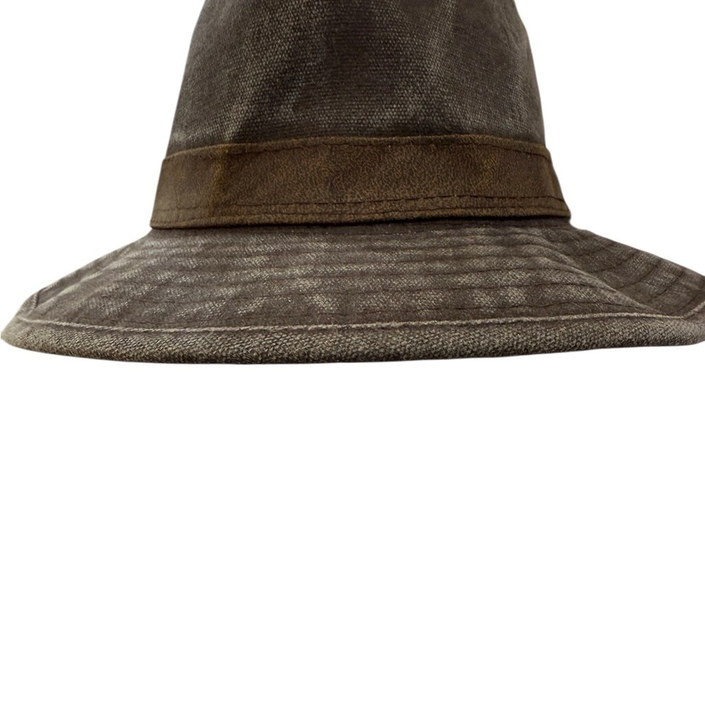 Dorfman Pacific Company Size Large Distressed Cotton Weathered Brown Fedora